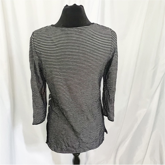 😻VTG Dana Buchman Striped V-Neck Blouse - Picture 5 of 7